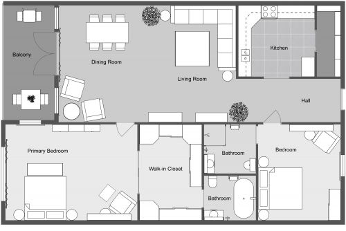 1500 sq ft Condo Floor Plan