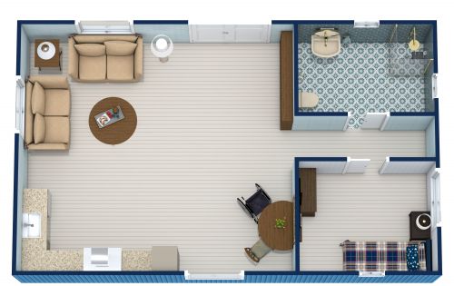 Wheelchair Floor Plan with Accessible Bathroom