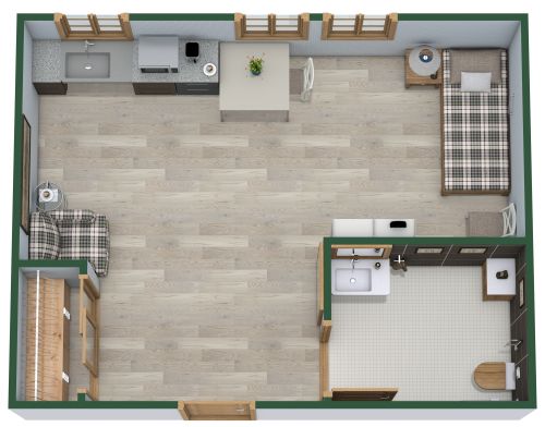 One Bedroom Assisted Living Floor Plan
