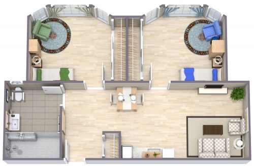 Two Bedroom Assisted Living Floor Plan