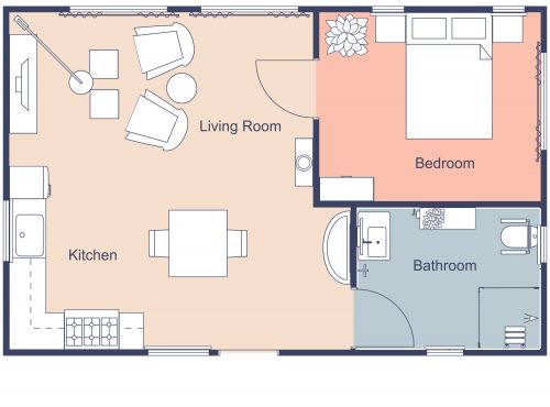 Small Home Plan with Open Floor Plan for Seniors