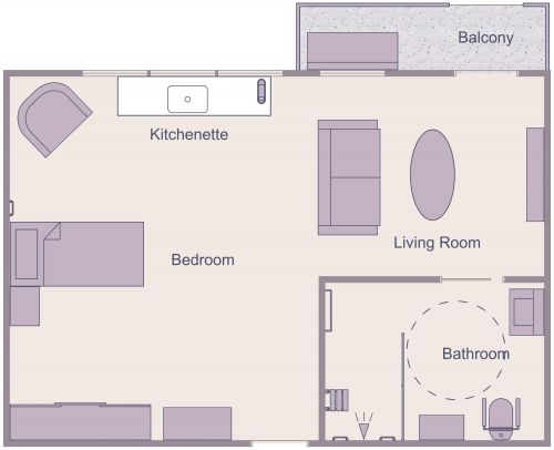 Studio Assisted Living Floor Plan