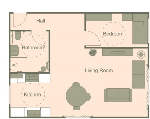 Floor Plan with Small ADA Bathroom