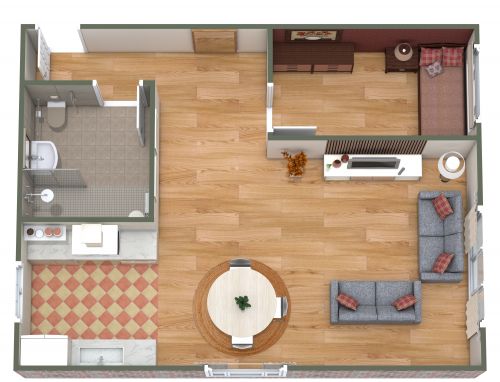 Floor Plan with Small ADA Bathroom
