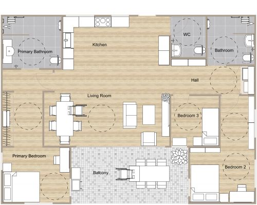 3 Bedroom ADA Floor Plan