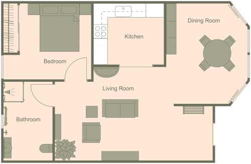 Floor Plan for Single Floor Retirement Town House