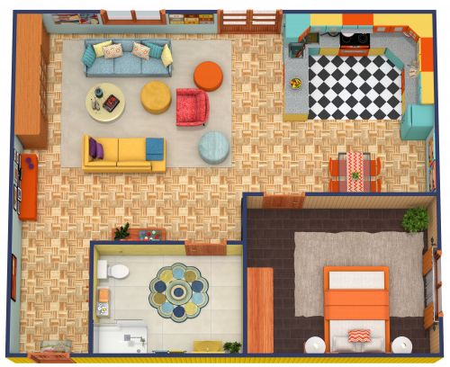 Retro Retirement Home Floor Plan