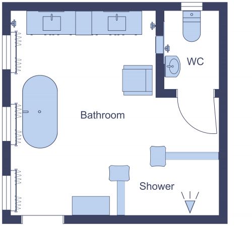 Square Bathroom Floor Plan