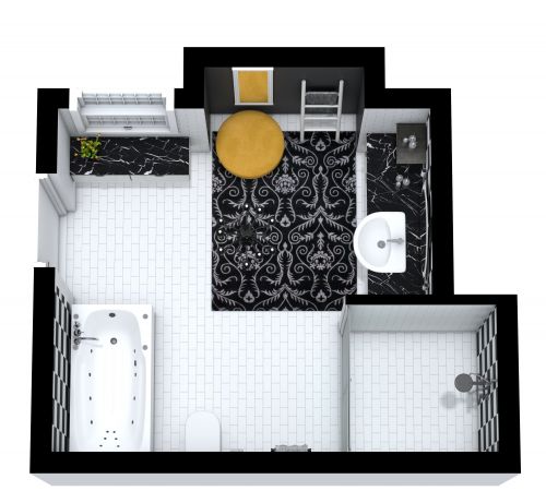 Luxury Modern Primary Bathroom Floor Plan