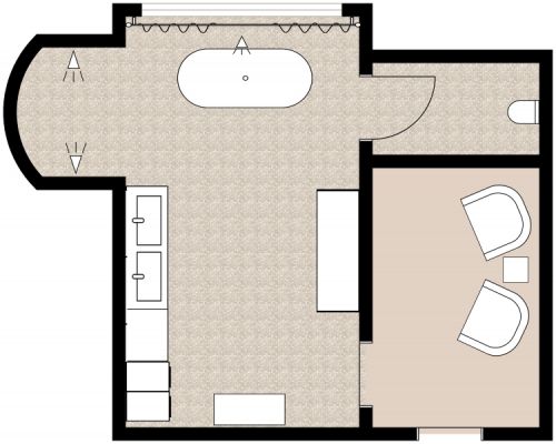 Transitional Bathroom Layout
