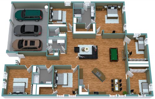 6 Bedroom Barndominium Floor Plan