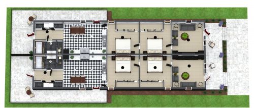Double Shotgun House Plan