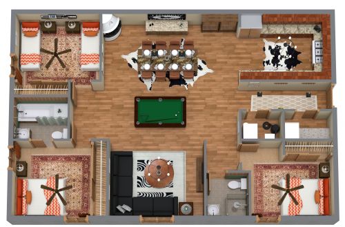 1200 sq ft Condo Floor Plan