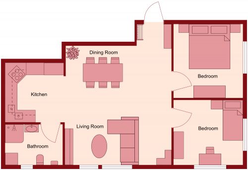 Small 2 Bedroom Condo Floor Plan