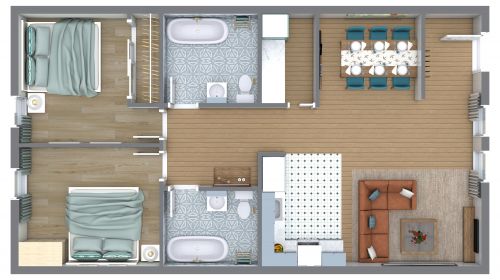 800 sq ft Condo Floor Plan​