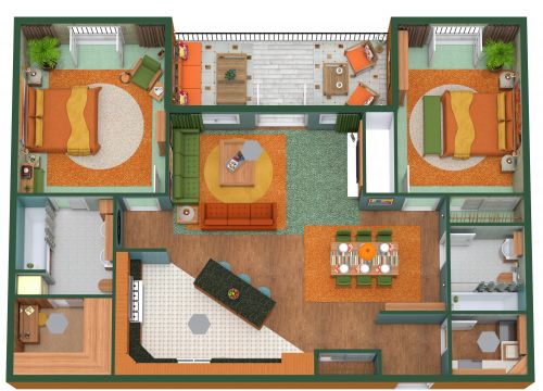 2 Bedroom Condo Unit Floor Plan​