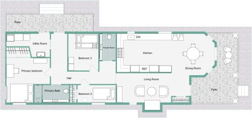 Modern Shotgun House Plan