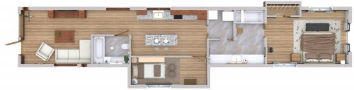 2 Bedroom Shotgun House Plan