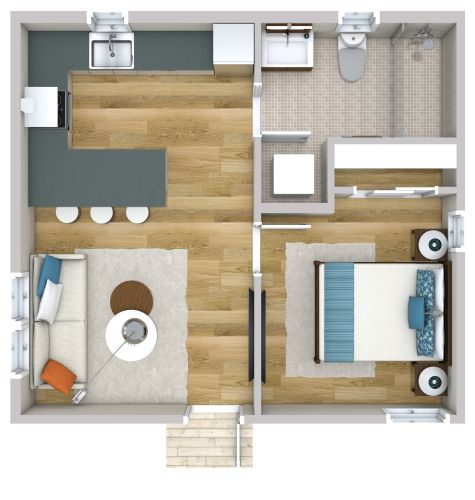 400 sq ft ADU Floor Plan