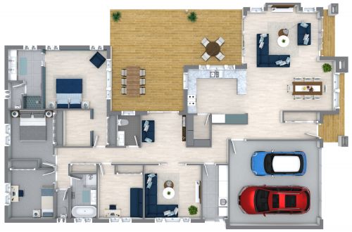 4 Bedroom House Plan with Terrace