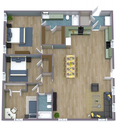 1600 sq ft Barndominium Floor Plan