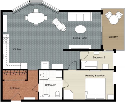 2 Bedroom Condo Floor Plan