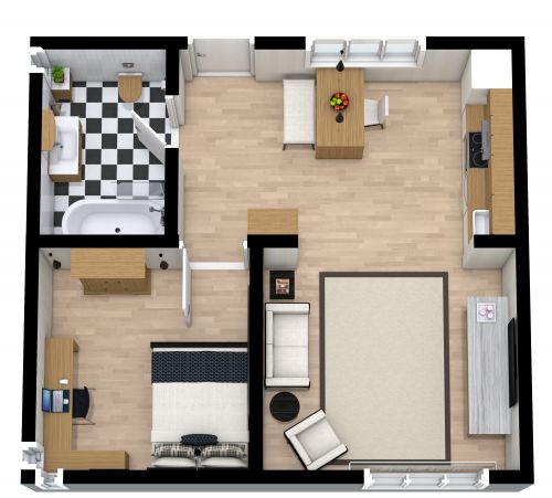 1 Bedroom Condominium Floor Plan