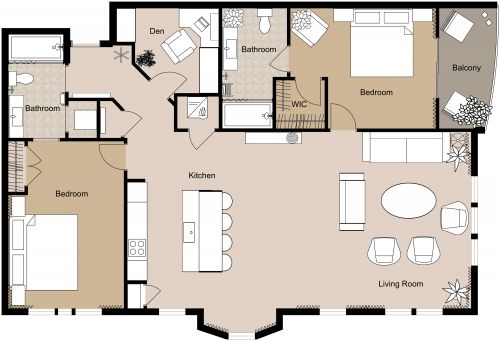 Condo Floor Plan 2 Bedroom