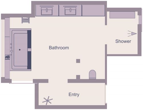Jack and Jill Bathroom Floor Plan Idea