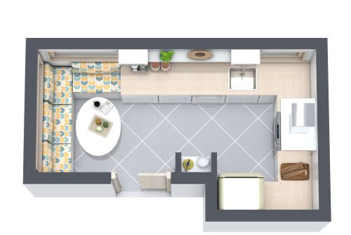 Counter Space with a Peninsula Breakfast Bar