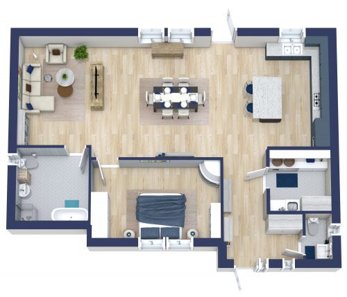 1200 sq ft House Open Floor Plan