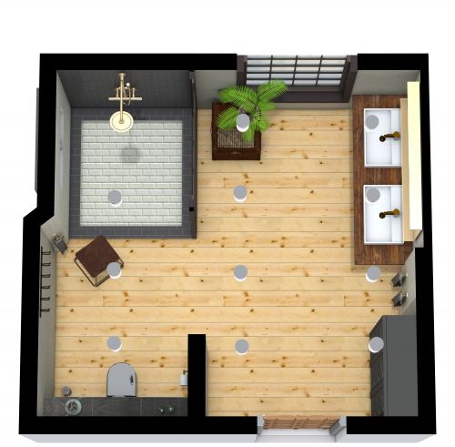 Large Industrial Style Bathroom