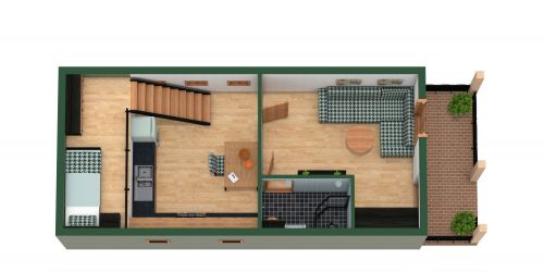 Tiny Shotgun House Floor Plan