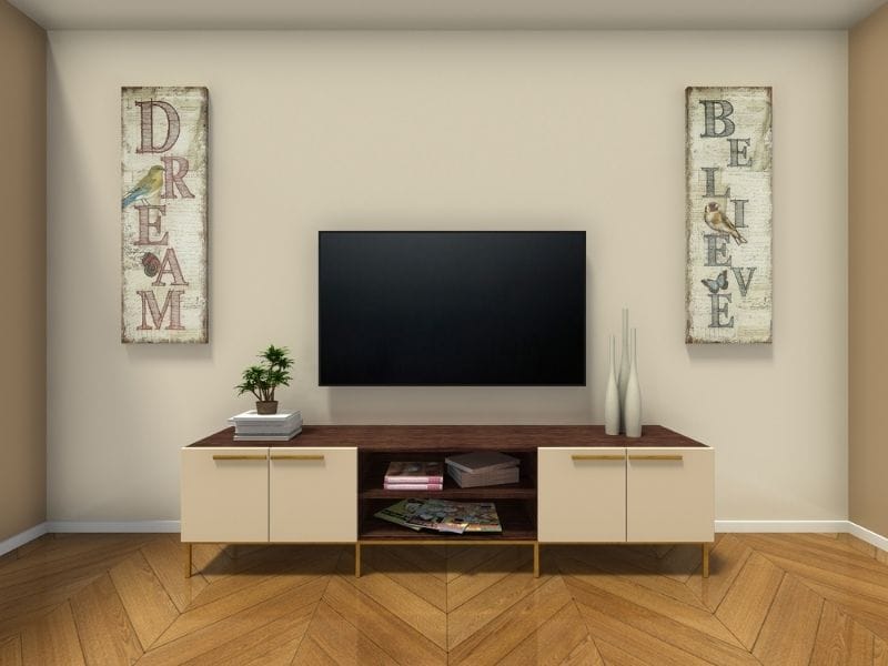 Tv stand with replace materials