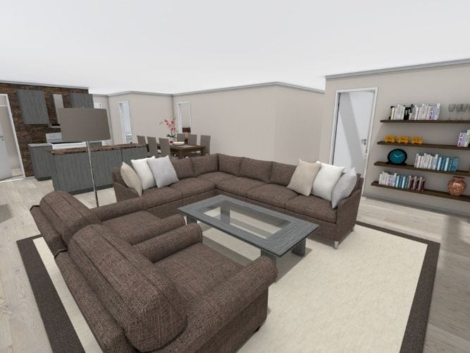 Barndominion with custom, rustic interior.