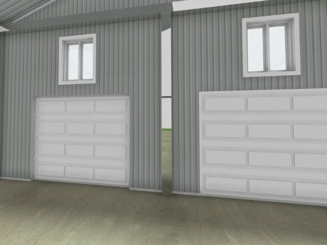 Barndomninum with a metal frame