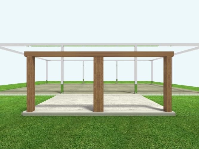 Barndominium made out of wood and steel beams