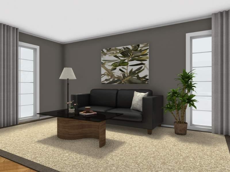 Rectangular coffee table in a decorated room
