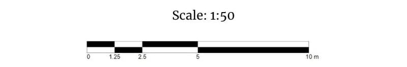 1:50 scale and graphical scale bar