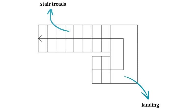 how to draw stair treads and landings on a floor plan