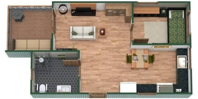 Floor plan of an independent living apartment