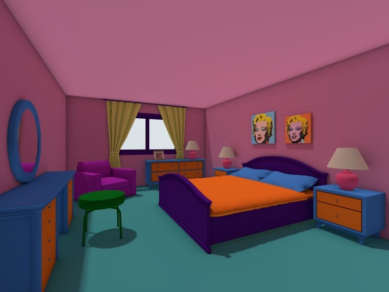 Marge and Homer Simpson's bedroom