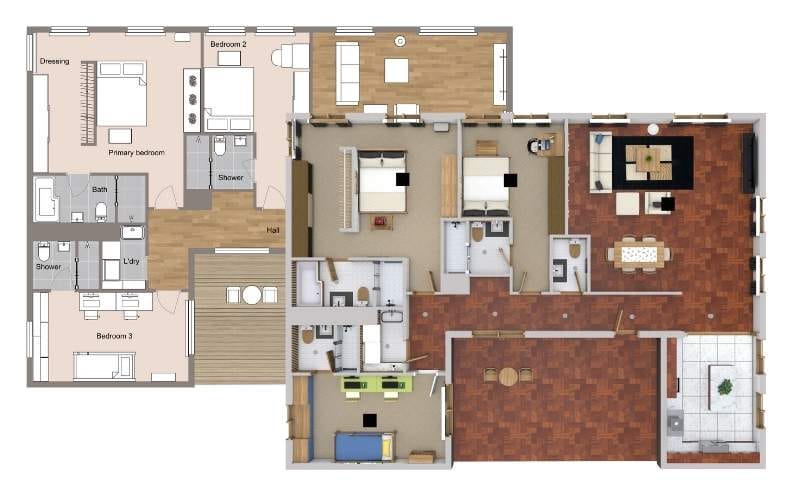 2D and 3D Floor Plan made out of a Matterport Scan