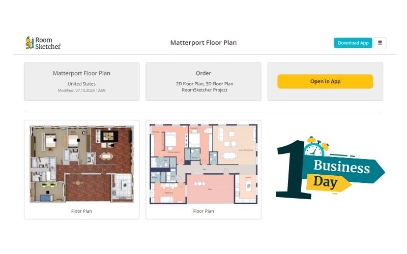 Order floor plans and get digital project