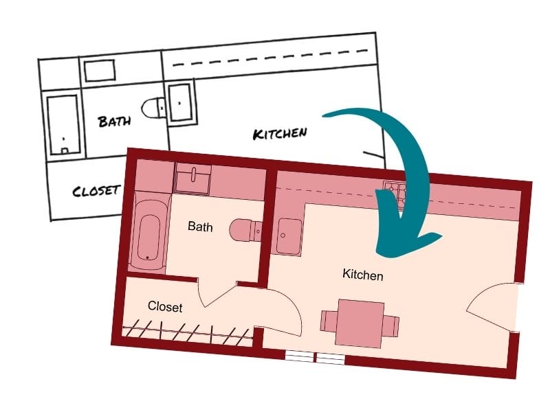 Sketch to 2D floor plan