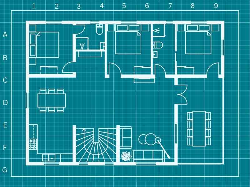 Plan view of a blueprint