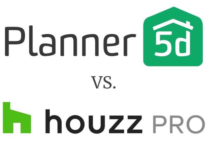 Planner5D logo over Houzz Pro logo.