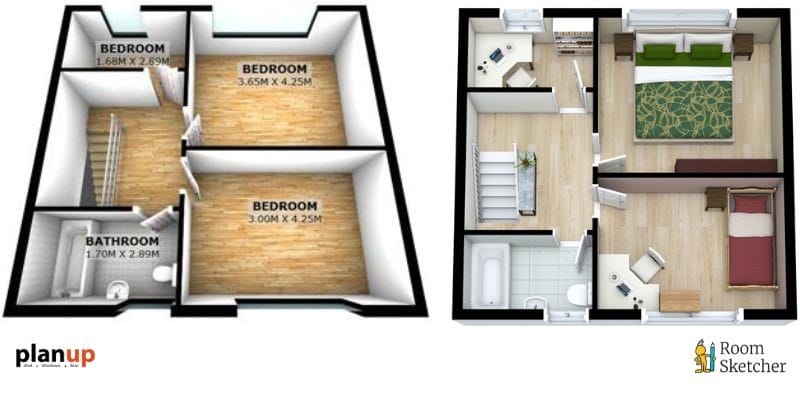 3d floor plan comparison