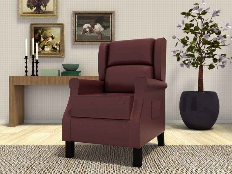 Red recliner in a living room