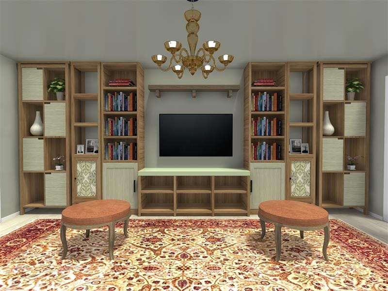 RoomSketcher 3D Photo with new storage furniture